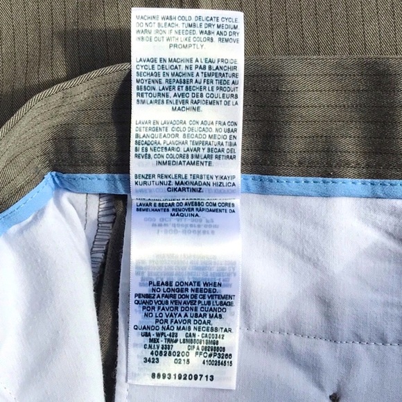 Dockers Khaki Striped Chinos Flat Front Straight Fit  Size 36 Waist 32 Length - Picture 6 of 8